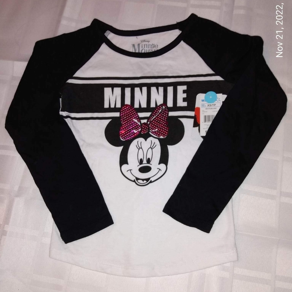 Girls minnie mouse shirt pink sequins